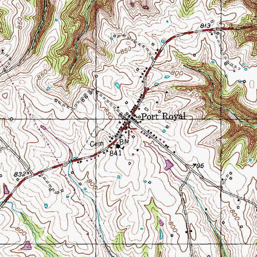 Topographic Map of Campbellsburg Fire Department, KY