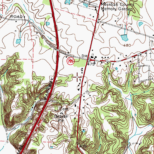 Topographic Map of Palma - Briensburg Fire Department Station 2, KY