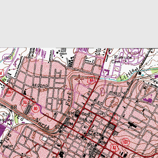 Topographic Map of Hopkinsville Fire Department and Emergency Medical Services Station 1, KY