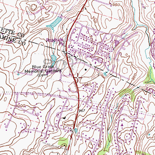 Topographic Map of Jessamine County Fire Department Station 6, KY