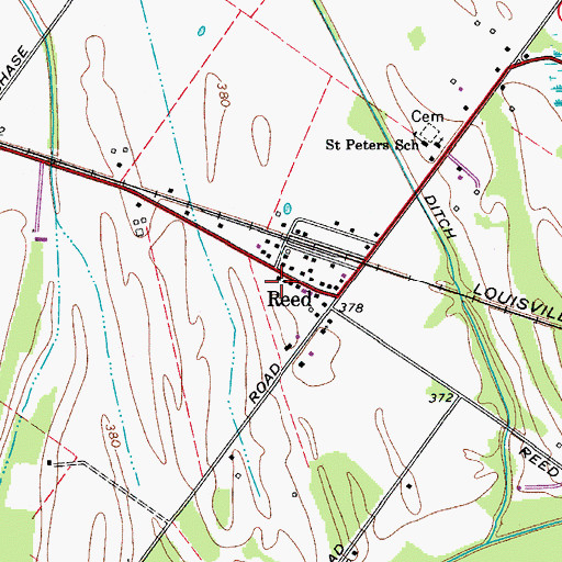 Topographic Map of Reed Fire Department, KY