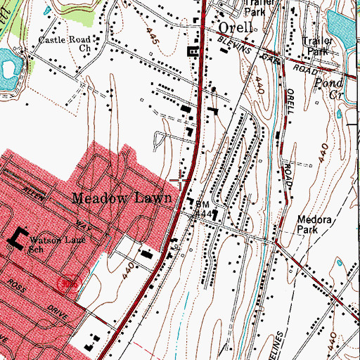 Topographic Map of South Dixie Fire Department Station 1, KY