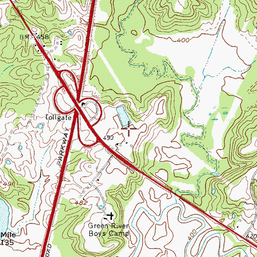 Topographic Map of Cromwell Fire Department, KY