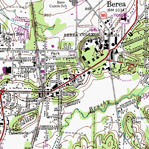 Topographic Map of Berea Fire Department Station No 1, KY
