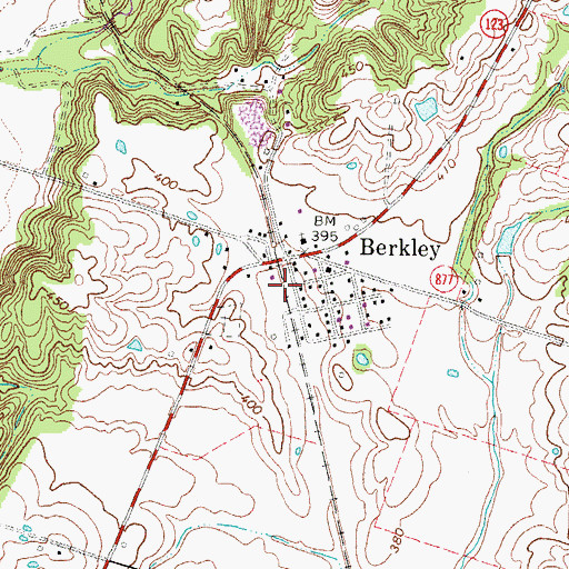 Topographic Map of Berkley Fire Department, KY