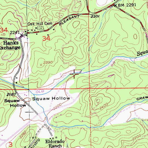Topographic Map of Mills Creek, CA