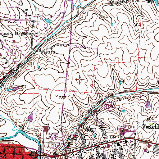 Topographic Map of Shelby County Fire Department Station 1, KY