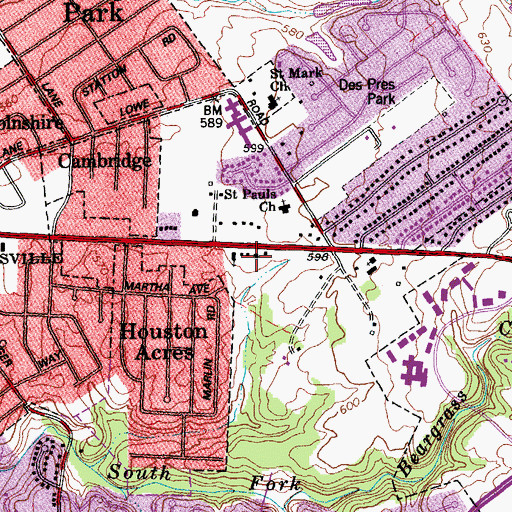 Topographic Map of McMahon Fire Department, KY