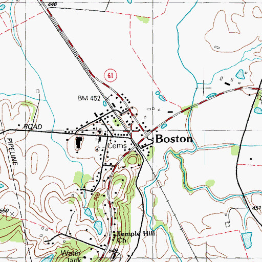 Topographic Map of Boston Volunteer Fire Department, KY