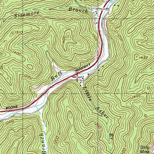 Topographic Map of Thousandsticks Volunteer Fire Department, KY