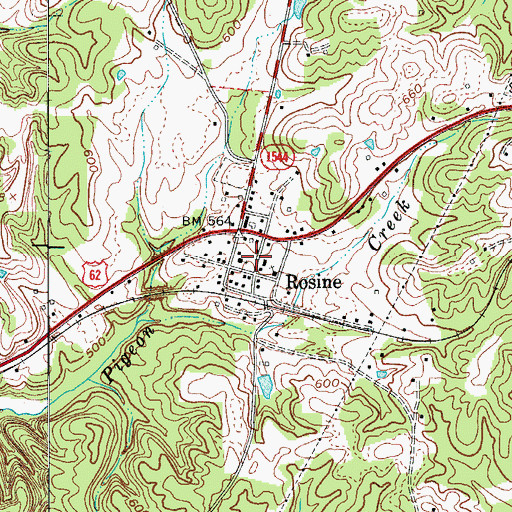 Topographic Map of Rosine Fire Department, KY