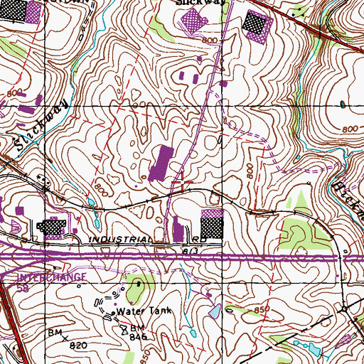 Topographic Map of Franklin County Fire Department Station 8 Industrial Park Station, KY