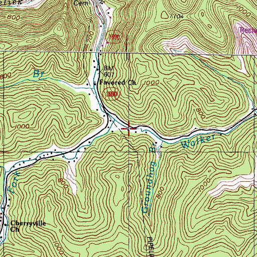 Topographic Map of Cherryville Fire Station, KY