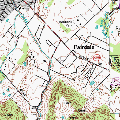 Topographic Map of Fairdale Fire Protection District, KY