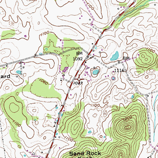 Topographic Map of Dabney Volunteer Fire Department, KY