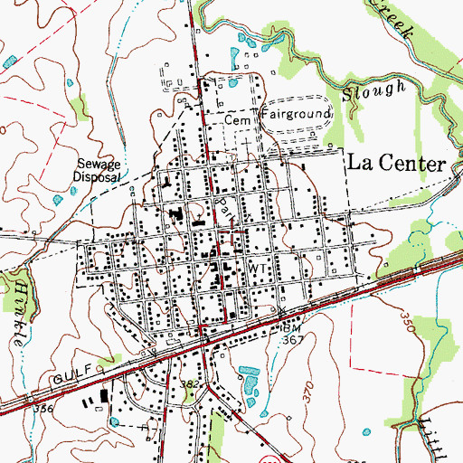 Topographic Map of La Center Rural Fire Department, KY