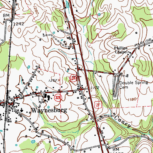 Topographic Map of Lincoln County Fire Department Station 5, KY