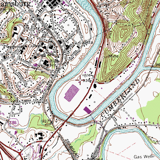 Topographic Map of Williamsburg Fire Department, KY
