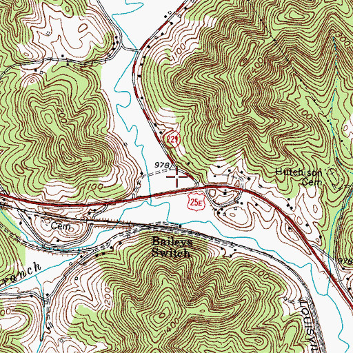 Topographic Map of Bailey Switch Fire Department, KY