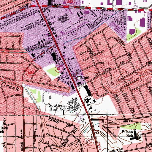 Topographic Map of Okalona Fire Department Station 1, KY
