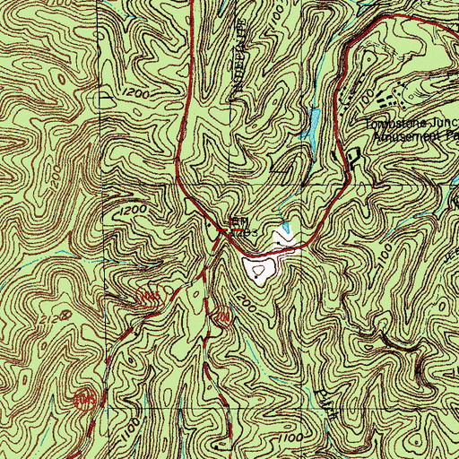 Topographic Map of Cumberland Falls Fire Station, KY