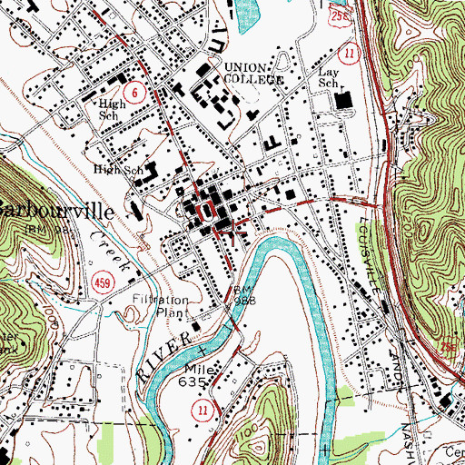 Topographic Map of Barbourville Fire Department Station 1, KY