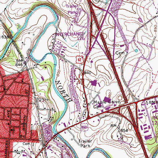 Topographic Map of Georgetown Fire and Rescue Station 2, KY
