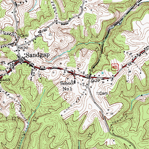 Topographic Map of Sand Gap Fire Department, KY