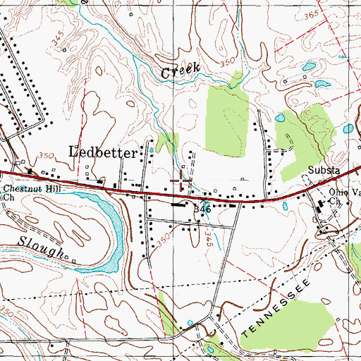 Topographic Map of Ledbetter Fire District, KY