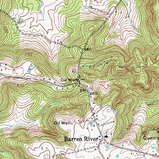Topographic Map of Barren River Volunteer Fire Department, KY