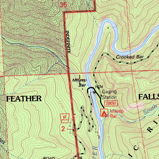 Topographic Map of Milsap Bar, CA