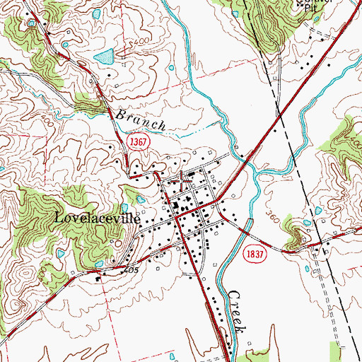 Topographic Map of Lovelaceville Fire Department, KY
