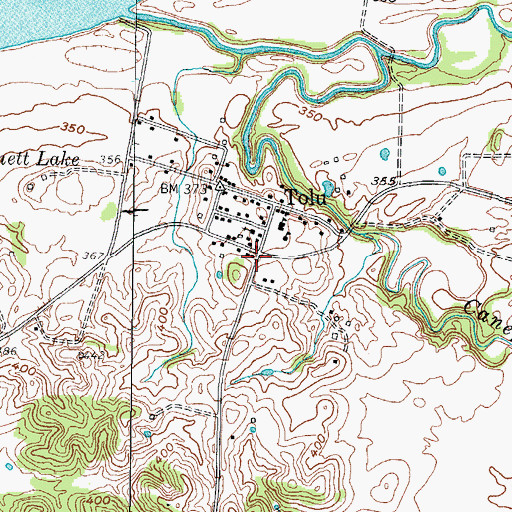 Topographic Map of Tolu Community Volunteer Fire Department, KY