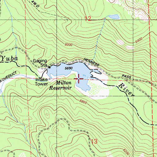 Topographic Map of Milton Reservoir, CA