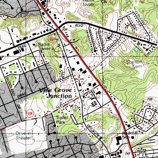 Topographic Map of Radcliff Fire Department Headquarters, KY