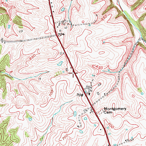 Topographic Map of Bardstown Nelson County Volunteer Fire Department Station 2, KY