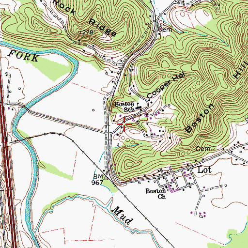 Topographic Map of South Whitley Volunteer Fire Department, KY