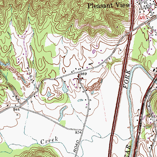 Topographic Map of Pleasant View Fire Department, KY