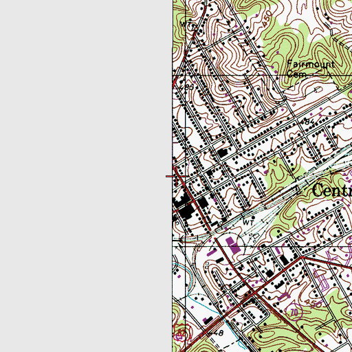 Topographic Map of Central City Fire Department, KY