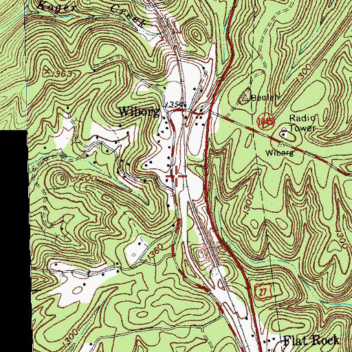 Topographic Map of Wiborg Fire Station, KY