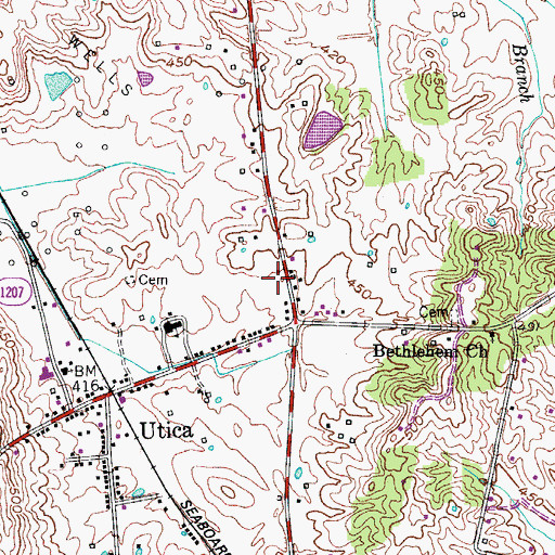Topographic Map of Daviess County Fire Department Utica, KY