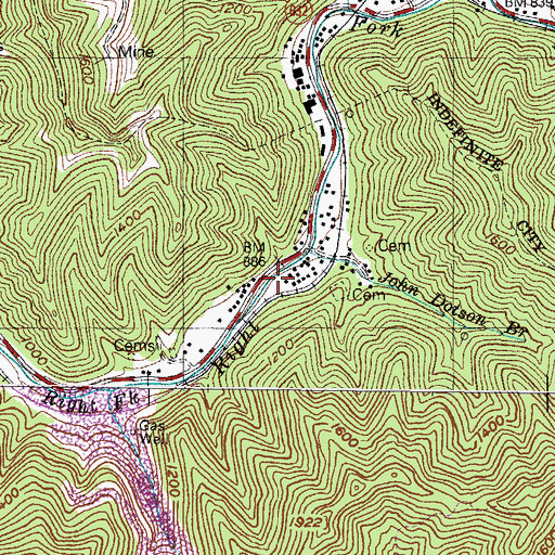 Topographic Map of Phelps Volunteer Fire Department, KY