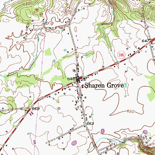 Topographic Map of Sharon Grove Volunteer Fire Department, KY