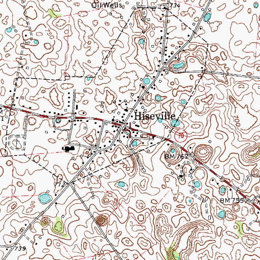 Topographic Map of Hiseville Fire Department, KY