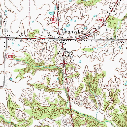 Topographic Map of Cuba Fire Department Station 2 Lynnville, KY