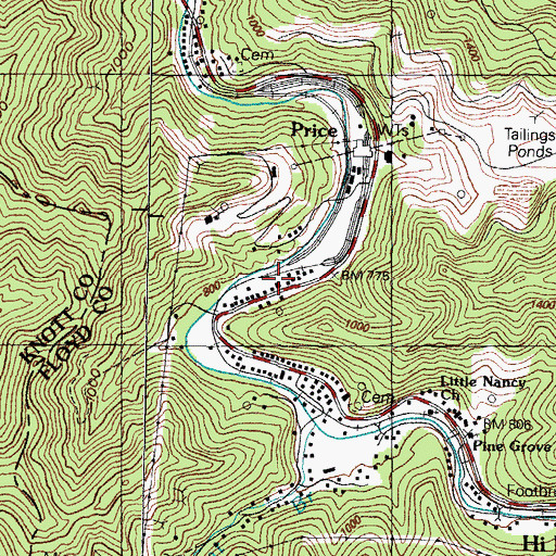 Topographic Map of Left Beaver Volunteer Fire and Rescue, KY