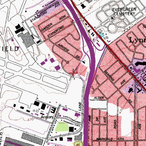 Topographic Map of Kentucky Air National Guard Fire Department, KY
