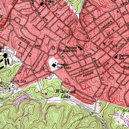 Topographic Map of Ashland Fire Department Station 3, KY
