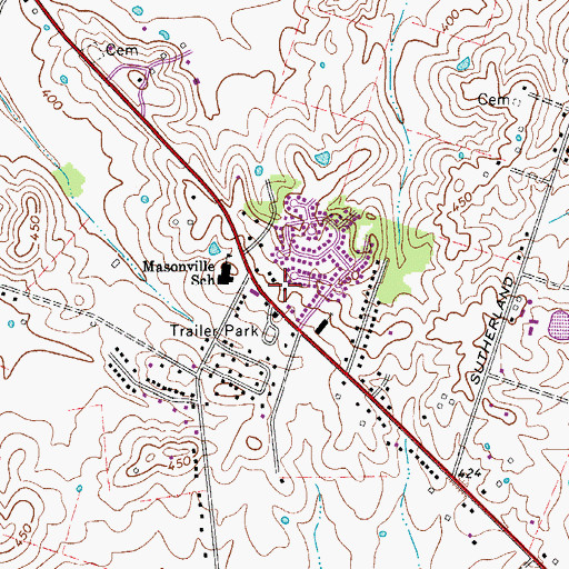 Topographic Map of Daviess County Fire Department Masonville 1, KY