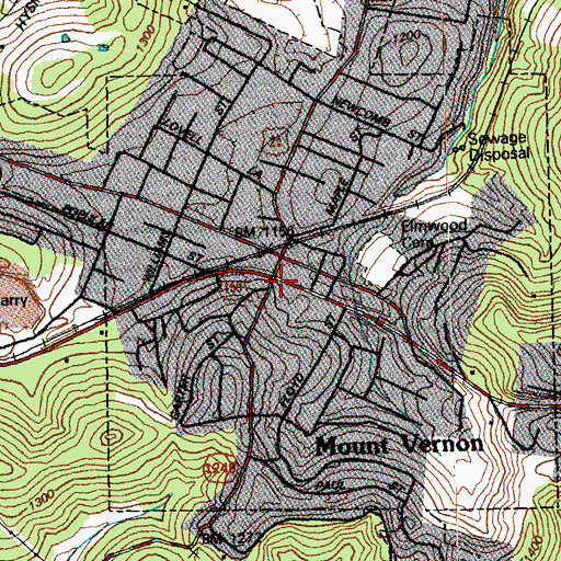 Topographic Map of Mount Vernon Volunteer Fire Department, KY